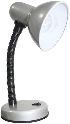 Silver Desk Lamp Flexible Reading Light Decorative Table Lamp Office Study Bedsides With Bulb