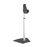Anti-Theft Tablet Security Stand Kiosk - Heavy Duty Aluminum Metal Floor Standing Mount Tablet Case Holder Display w/Height Adjustable Pole, Fits iPad Mini 2 3 4 Air Samsung Tablets - Pyle PSPADLK60