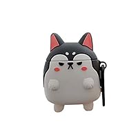 ICI-Rencontrer 3D Vivid Distinctive Dog Cartoon Animals Design Airpods Case Kids Girls Women Cute AirPods Accessories Wireless Charging Earphone Soft Silicone Shockproof Protector With Hook
