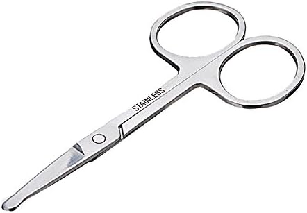 Professional Nose Hair Grooming Scissors, Ear, Beard, Facial Hair, Mustache, Stainless Steel Grade