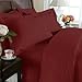 Elegant Comfort 1500 Premier Wrinkle & Fade Resistant Hotel Quality Ultra Soft Luxurious 4-Piece Bed Sheet Set with Deep Pockets, Queen Burgundy