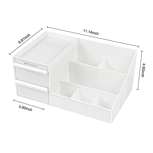 AmoVee Makeup Organizer, White Skincare Organizers on Countertop