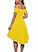Sidefeel Women Off Shoulder Short Sleeve High Low Skater Dress Small Yellow