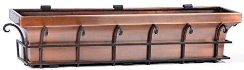H Potter Copper Window Flower Garden Box Planter (30 Inch Length)