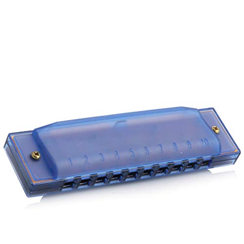 Yuuups 10 Holes Diatonic Blues Harp Harmonica Key Of C Translucent Gifts With Case