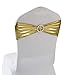 WELMATCH Metallic Gold Spandex Chair Bands Sashes - 50 pcs Wedding Banquet Party Event Decoration Chair Bows Ties (Metallic Gold, 50 pcs)