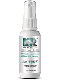Nano Rush UB1 CoQ10 Coenzyme Q10 Healthy Heart and Cardiovascular Health with Nanotechnology 1 Oz Orange Cream Flavor Spray 30 Day Supply
