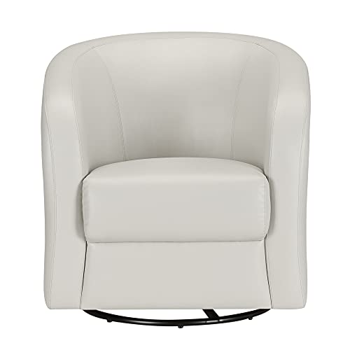 CHITA Swivel Accent Armchair, Faux Leather Living Room Club Chair with
