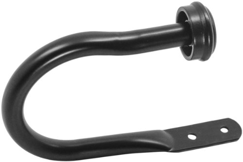 Decopolitan Holdback U Arm Pair for Draperies, Black Espresso