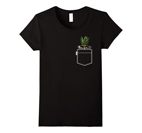Womens Pineapple Sunglasses Pocket Shirt Aloha Beaches - Hawaii Medium Black