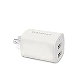 Tranesca Dual USB Port travel wall charger cube with foldable plug for iPhone X/8/7/6S/6S Plus/6 Plus/6, Samsung Galaxy S9/S8/S7/S6/S5 Edge, LG, HTC, Moto, Kindle and More-White