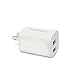 Tranesca Dual USB Port travel wall charger cube with foldable plug for iPhone X/8/7/6S/6S Plus/6 Plus/6, Samsung Galaxy S9/S8/S7/S6/S5 Edge, LG, HTC, Moto, Kindle and More-White
