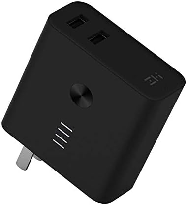 Lookthenbuy Xiaomi ZMI 2 in 1 Dual USB Travel Wall Charger+ Power Bank (Black 5000mAh)