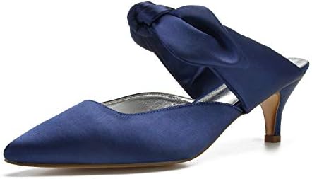 blue satin kitten heels