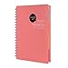 Heeton Spiral Notebook, 4 Subject Notebook, A5 Spiral Bound Notebooks, PP Hardcover, Each 240 Pages - 2 Pack (Pink + Green)