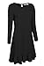Meaneor Women’s Ruffle Hem Loose Solid Shift Long Sleeve Fitting Knee Length Dress