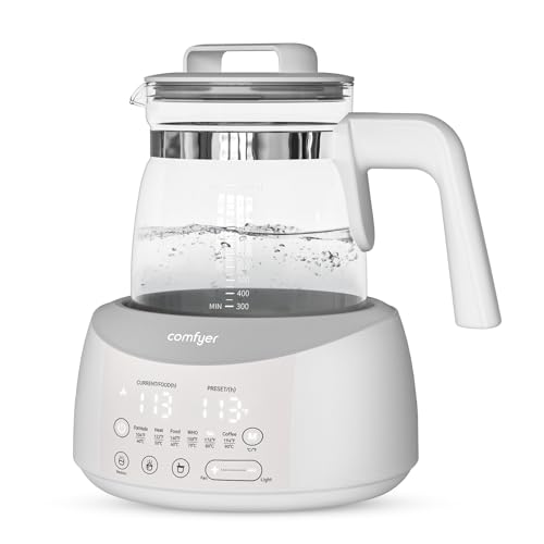 comfyer BK01 Bottle Warmer, Bottle Warmer with Night Light and Faster Cooling Fan, Instantly Water Warmer, Tea Kettle Electric with 6 Temperature Control Presets, Feed Baby More Easier and Healthier