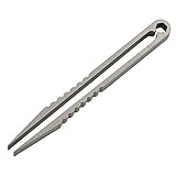 IMFUN Titanium Tweezer EDC Gear Clamp Clamping Gadget Travel Clip Mini Pocket Multipurpose Tool Climbing Hiking Outdoor Sports(Silver)