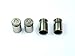 Set of 4 Bullet Valve Tire Caps for Car - SILVER / NICKEL