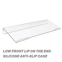 Richboom Clear Acrylic Tilted Computer Keyboard Holder for Easy Ergonomic Typing, Upgraded Version, Keyboard Stand with Silicone Anti-slip Case for Office Desk, Home, School