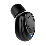 WSCSR Single Wireless Earbuds, V4.1 Mini Bluetooth Earbud, In-Ear Smallest Wireless Earbud Small Car Bluetooth Headset with Mic, Cell Phone Bluetooth Earpiece for iPhone Samsung Android - Black