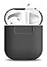 elago Premium Silicone AirPods Case Designed for Apple AirPods 1 and 2 [Front LED Visible] [Dark Grey]