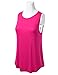FLORIA Womens Basic Flowy Loose Fit Ultra Lightweight Soft Knit Sheer Tank Top FUCHSIA 2XL