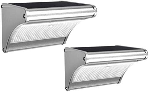Solar Lights Outdoor Aluminum, AWILWIN 24 LED 450 Lumens Radar Motion Sensor Light, Wireless Intelligent Waterproof Security Light with 4 Modes for Patio Deck Step Wall Pathway, 2 Pack