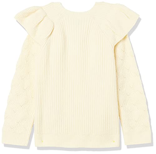 AMAZON ESSENTIALS TODDLER GIRLS’ SOFT TOUCH RUFFLE SWEATER – DISCONTINUED COLORS, IVORY, 2T