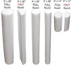 Foam Roller - 6" x 36" - Full Round - White - Thumbnail 2