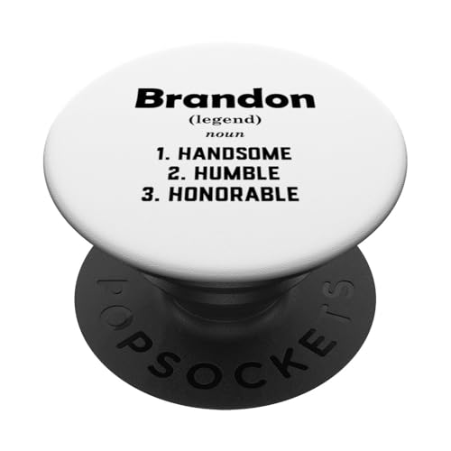 Brandon Definition Handsome Humble Honorable Costume Brandon PopSockets Adhesiv…