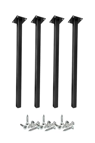 Cannes Pés de Mesa Industrial, 75 cm, Aço Carbono Preto Fosco, Alta Resistência, Suporta 80 kg por Unidade, Conjunto com 4