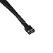 eBoot Sleeved PWM Fan Cable 1 to 2 Converter, 2 Pack, Black