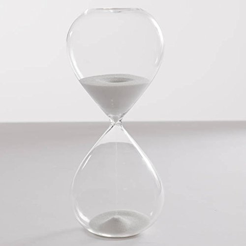 Hourglass Sand Timers - SWISSELITE Biloba Hourglass Sand Timer, 4.4 Inch White Sand Timer In 5 Mins