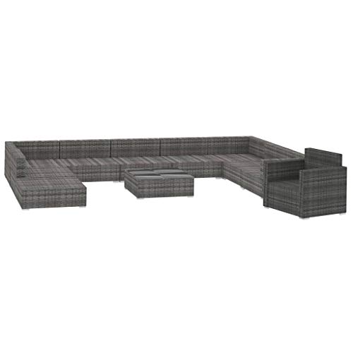 vidaXL Gartenmöbel 11-TLG. mit Auflagen Lounge Möbel Sitzgarnitur Gartengarnitur Sitzgruppe Sofa Gartenset Gartensofa… – Bild 4