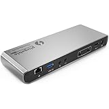 Plugable Thunderbolt 3 Docking Station for MacBook Pro 2016/2017 and Other Compatible Laptops (Supports 4K DisplayPort or HDMI Display, Gigabit Ethernet, Audio, 3 USB Ports. No Host Charging)