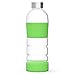 Xtremeglas 32 oz Glass Water Bottle with Silicone Sleeves 1 Liter Water Bottle Glass Stainless Steel Lid BPA Free Unique Design Eco Friendly Reusable Glass Drinking Bottle ONE BOTTLE PER PACKAGE!
