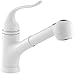 KOHLER K-15160-0 Coralais Single Control Pullout Spray Kitchen Sink Faucet, White