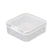 AKOAK Clear Polypropylene Square Mini Storage Containers Box with Hinged Lid for Battery,Accessories,Crafts,Learning Supplies,Screws,Drills,Pack of 6 (2.36