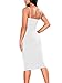 GOBLES Women's Sexy Spaghetti Strap Sleeveless Bodycon Midi Club Dress (M, White)