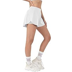 Aurefin Women's 2 in 1 Flowy Running Shorts High