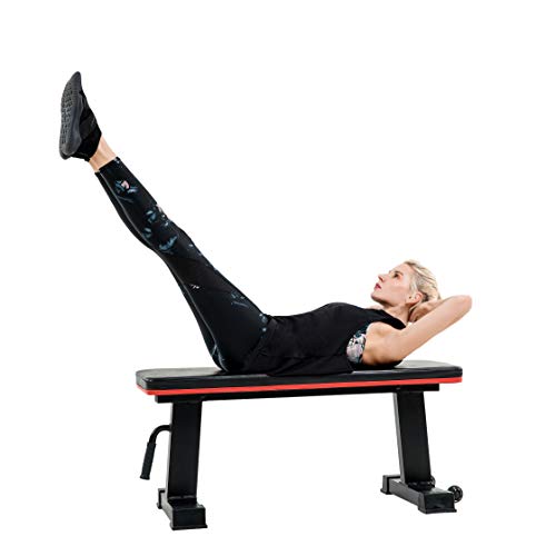 Vanswe Flat Bench 1000lbs Workout Utility Exercise Flat Weight Bench Press for Home Gym Fitness Weight Lifting Training (Black)