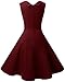 Newbely Womens Vintage Prom Formal Dresses for Women Party Cocktail Wedding Wine Red Dress
