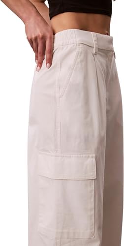 Donna Pantaloni in Tessuto Cotton Ewaist Cargo Pant con Vita Elastica, Beige (Tofu), M