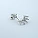 Solid Sterling Silver Rhodium Plated Cubic Zirconia Stud Earrings with Spike Jackets