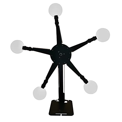 ATFLBOX おもちゃの銃の鉄のターゲット（スタープラス）用の5枚の金属鉄シートを備えた金属シューティングターゲットスタンドを回転させます