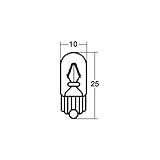 Stanley WB121 12V 1.7W T10 Clear Auto Bulb, Made in