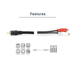 JSJ RCA (M) to 2 RCA (F) Stereo Audio Y Adapter