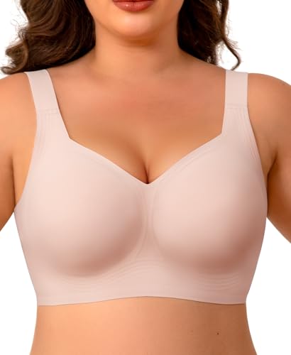 Ganado Women's Wireless Bras Wide Strap Bra Push up Padded Basic Seamless Bralette