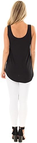 YIBU Apparel Women Sleeveless Scoop Neck Tank Top Casual Loose Fit Simple Plain Tunic Tank Top Shirt